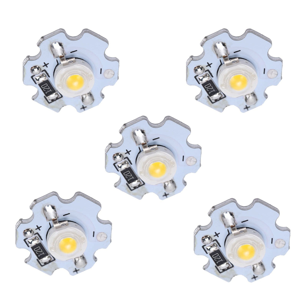 25Pcs 0.5W 5V High Power LED Lamp Bead Light Source Chip with Aluminum PlateNatural Light: 4000‑4500K