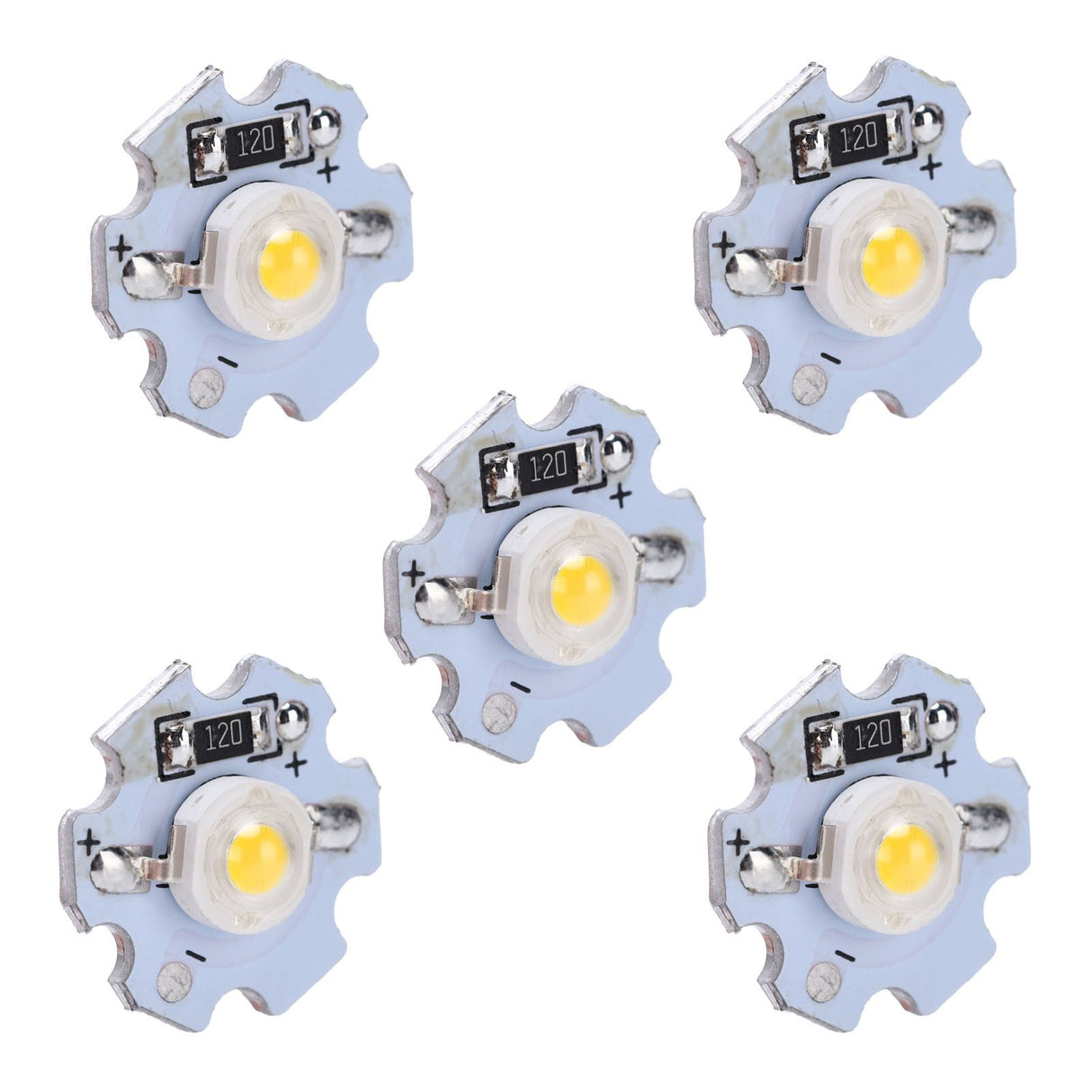 25Pcs 0.5W 5V High Power LED Lamp Bead Light Source Chip with Aluminum PlateNatural Light: 4000‑4500K