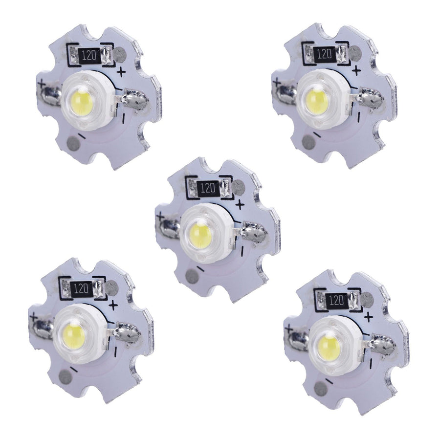 25Pcs 0.5W 5V High Power LED Lamp Bead Light Source Chip with Aluminum PlateCold White Light: 10000K