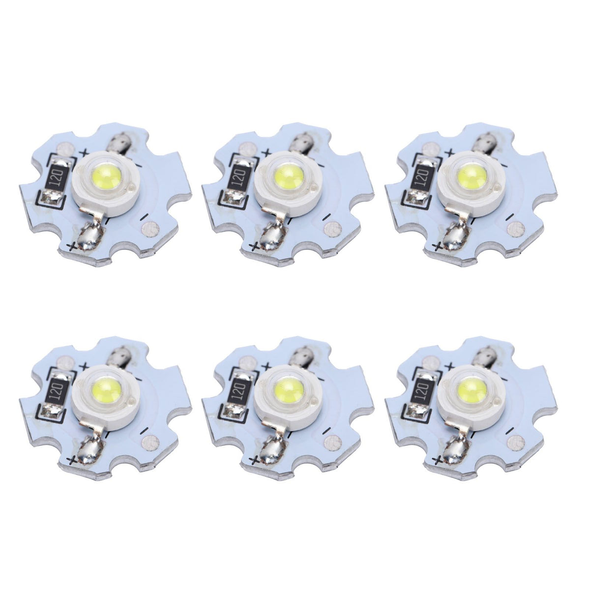 25Pcs 0.5W 5V High Power LED Lamp Bead Light Source Chip with Aluminum PlateCold White Light: 10000K