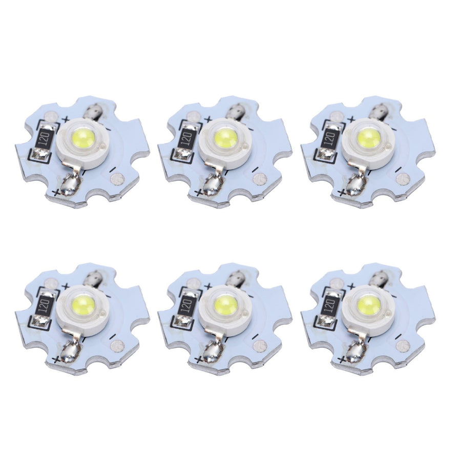 25Pcs 0.5W 5V High Power LED Lamp Bead Light Source Chip with Aluminum PlateCold White Light: 10000K