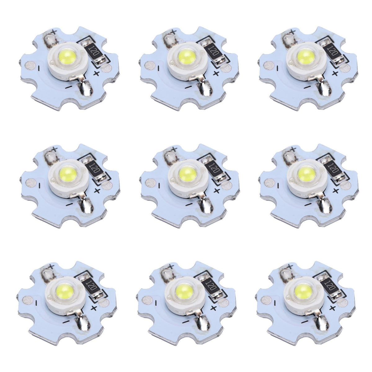 25Pcs 0.5W 5V High Power LED Lamp Bead Light Source Chip with Aluminum PlateCold White Light: 10000K