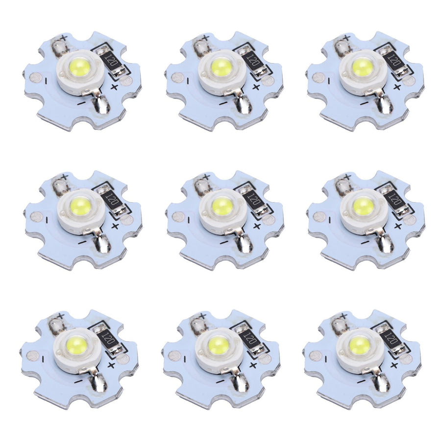 25Pcs 0.5W 5V High Power LED Lamp Bead Light Source Chip with Aluminum PlateCold White Light: 10000K