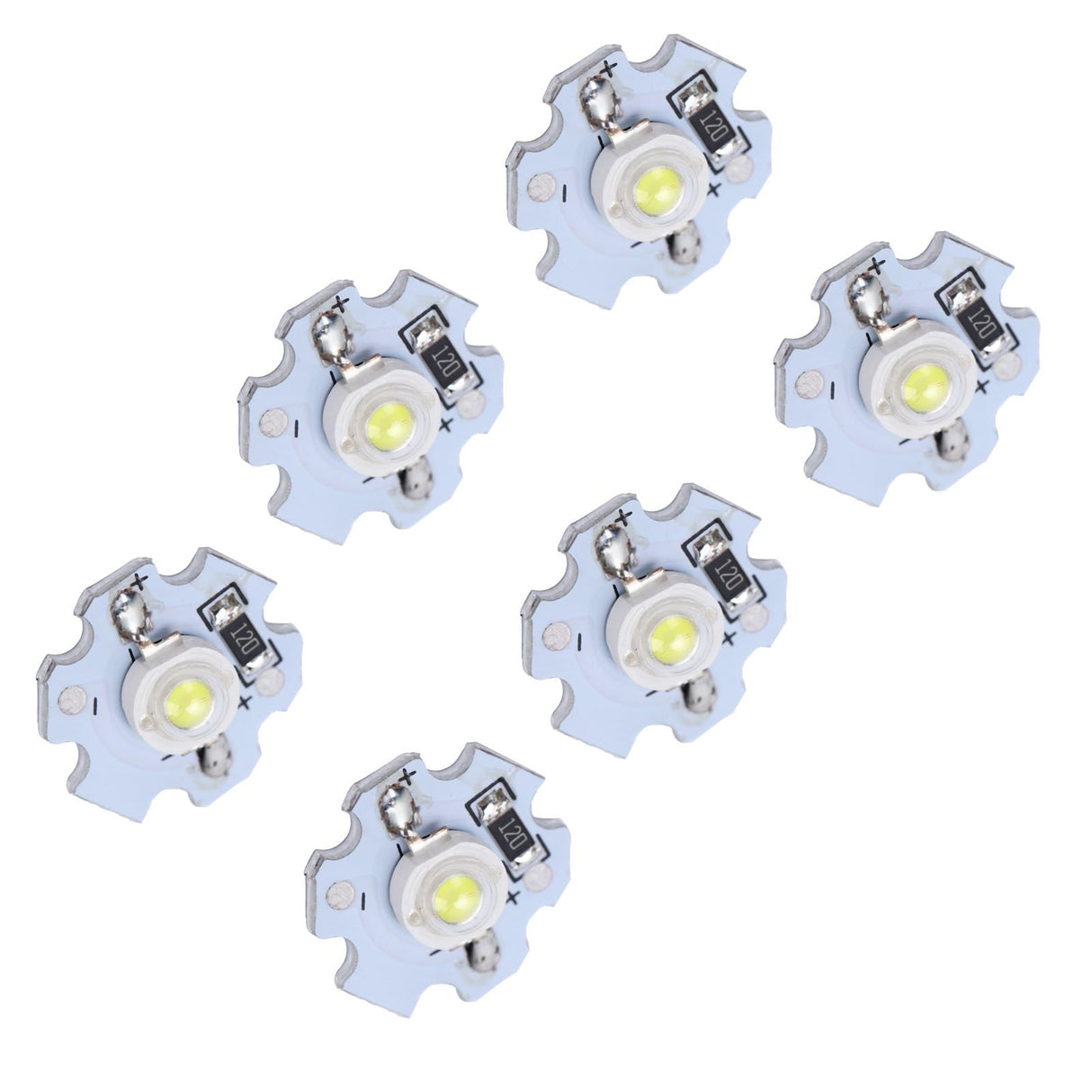 25Pcs 0.5W 5V High Power LED Lamp Bead Light Source Chip with Aluminum PlateCold White Light: 10000K