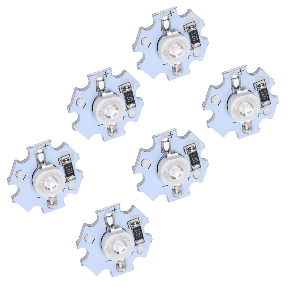 25Pcs 0.5W 5V High Power LED Lamp Bead Light Source Chip with Aluminum PlateUV Purple Light: 395-400NM