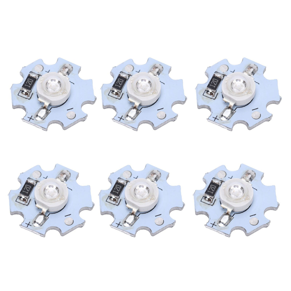 25Pcs 0.5W 5V High Power LED Lamp Bead Light Source Chip with Aluminum PlateUV Purple Light: 395-400NM