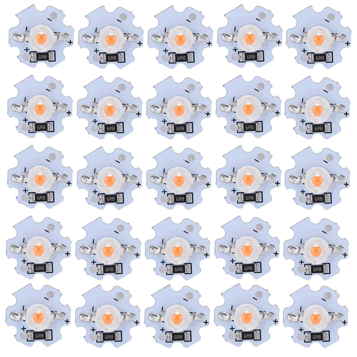 25Pcs 5V LED Chips 200LM 1W High Power LED Lamp Beads for DIY Lighting FixturesPink Light 380‑840NM