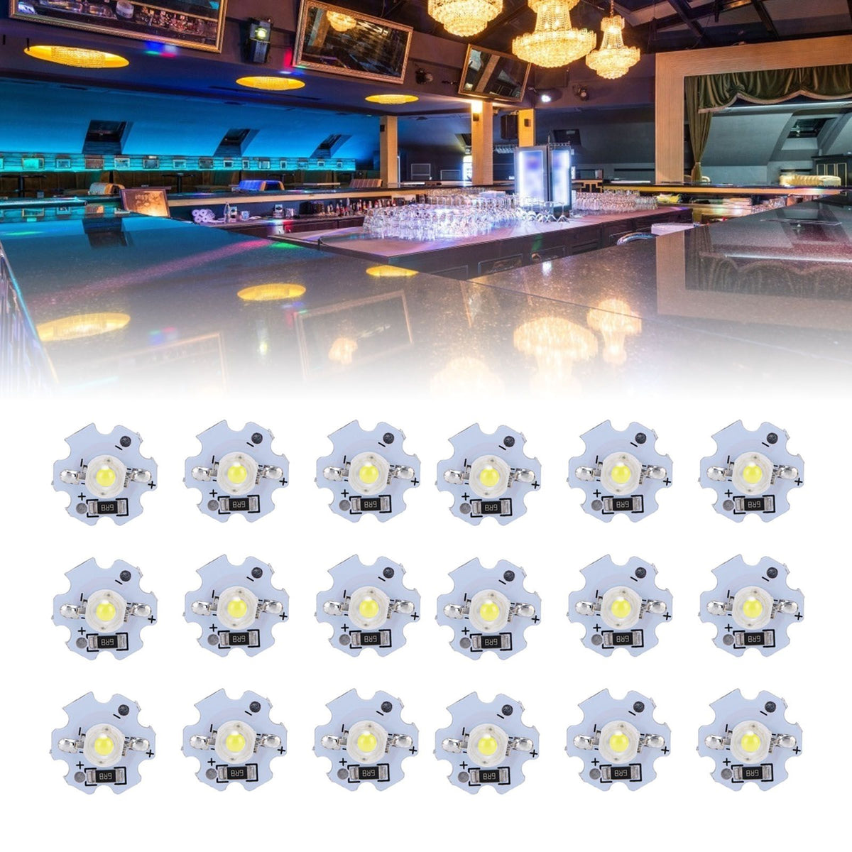 25Pcs 5V LED Chips 200LM 1W High Power LED Lamp Beads for DIY Lighting FixturesPure White 6000‑6500K