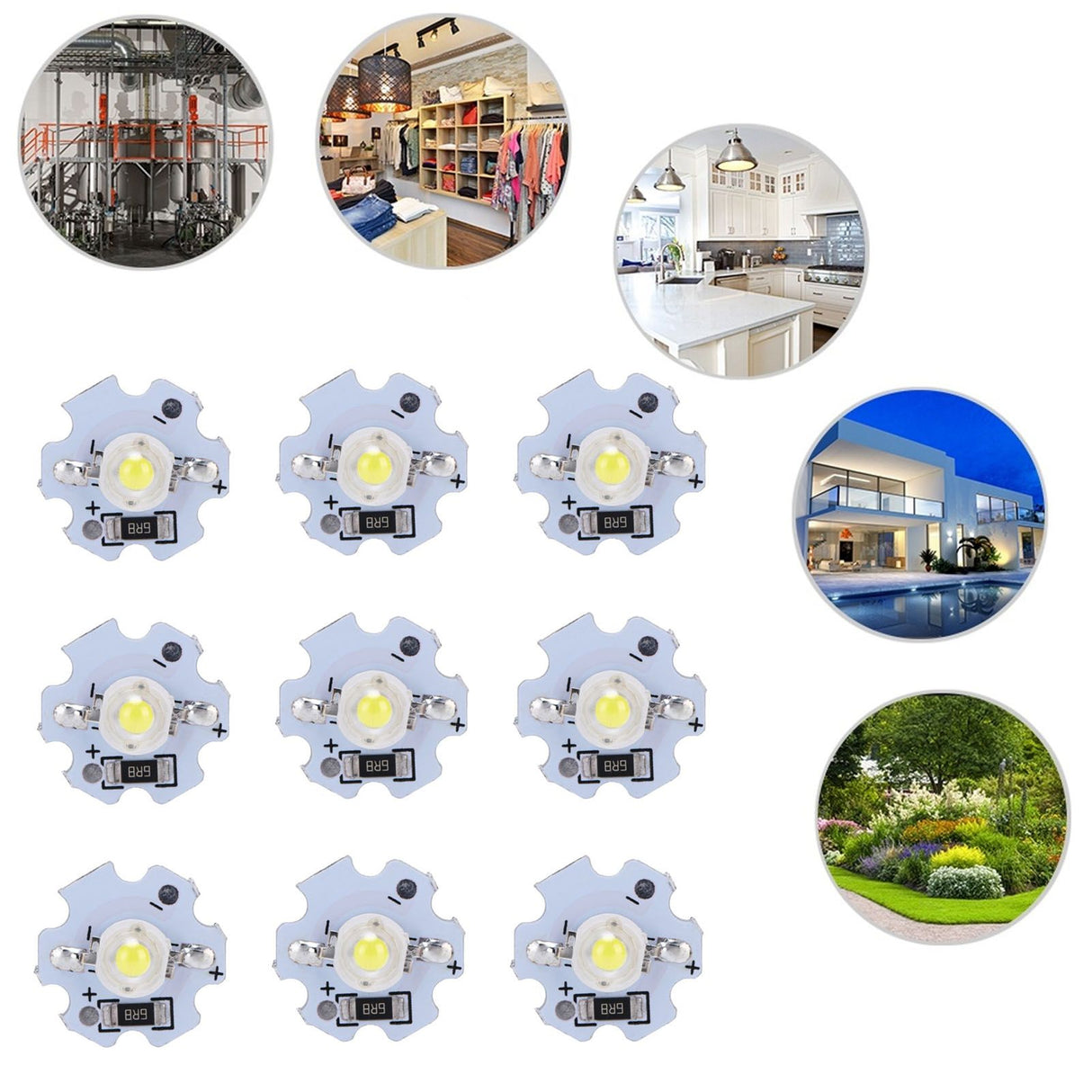 25Pcs 5V LED Chips 200LM 1W High Power LED Lamp Beads for DIY Lighting FixturesPure White 6000‑6500K