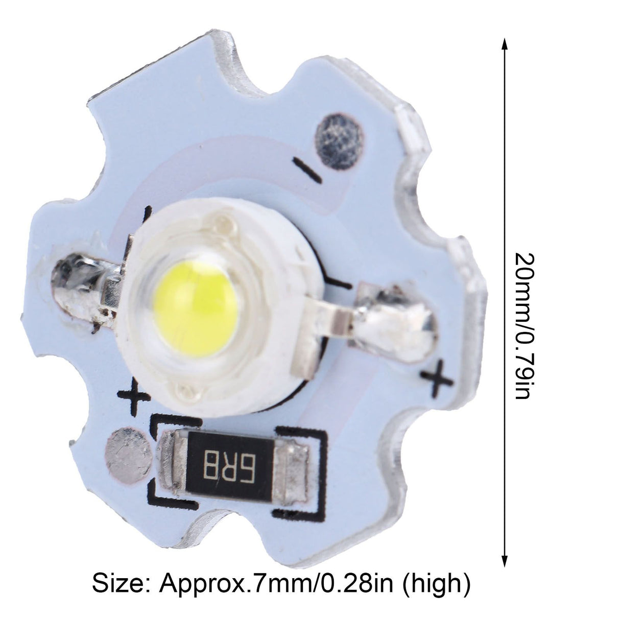 25Pcs 5V LED Chips 200LM 1W High Power LED Lamp Beads for DIY Lighting FixturesPure White 6000‑6500K