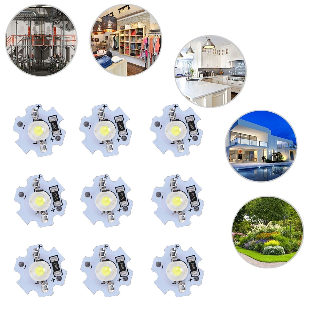 25Pcs 5V LED Chips 200LM 1W High Power LED Lamp Beads for DIY Lighting FixturesCold White 10000K
