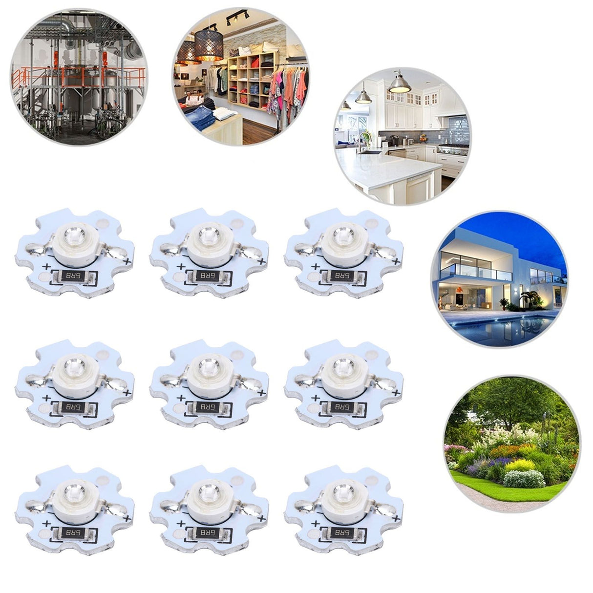 25Pcs 5V LED Chips 200LM 1W High Power LED Lamp Beads for DIY Lighting FixturesUV Light 395‑400NM