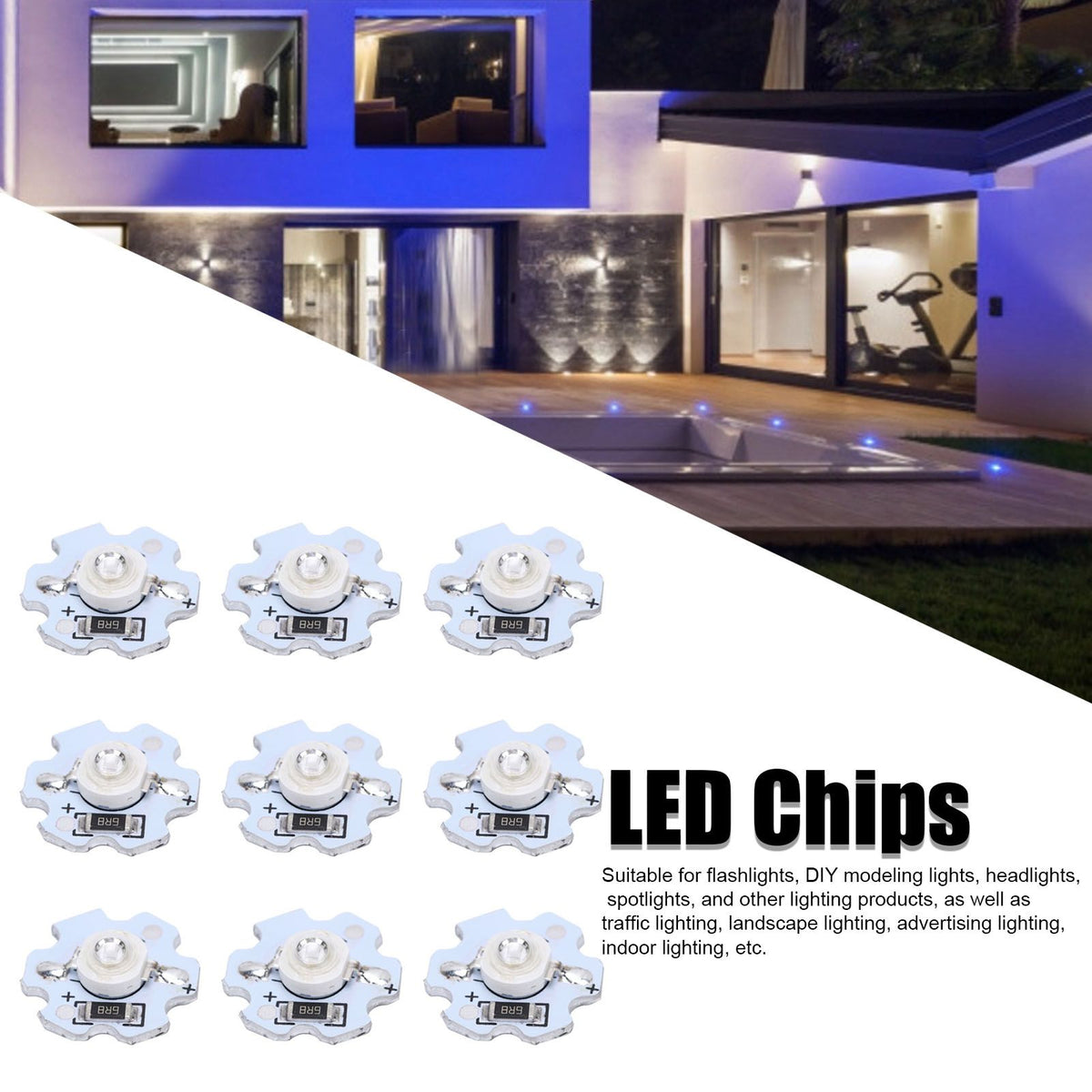 25Pcs 5V LED Chips 200LM 1W High Power LED Lamp Beads for DIY Lighting FixturesUV Light 395‑400NM