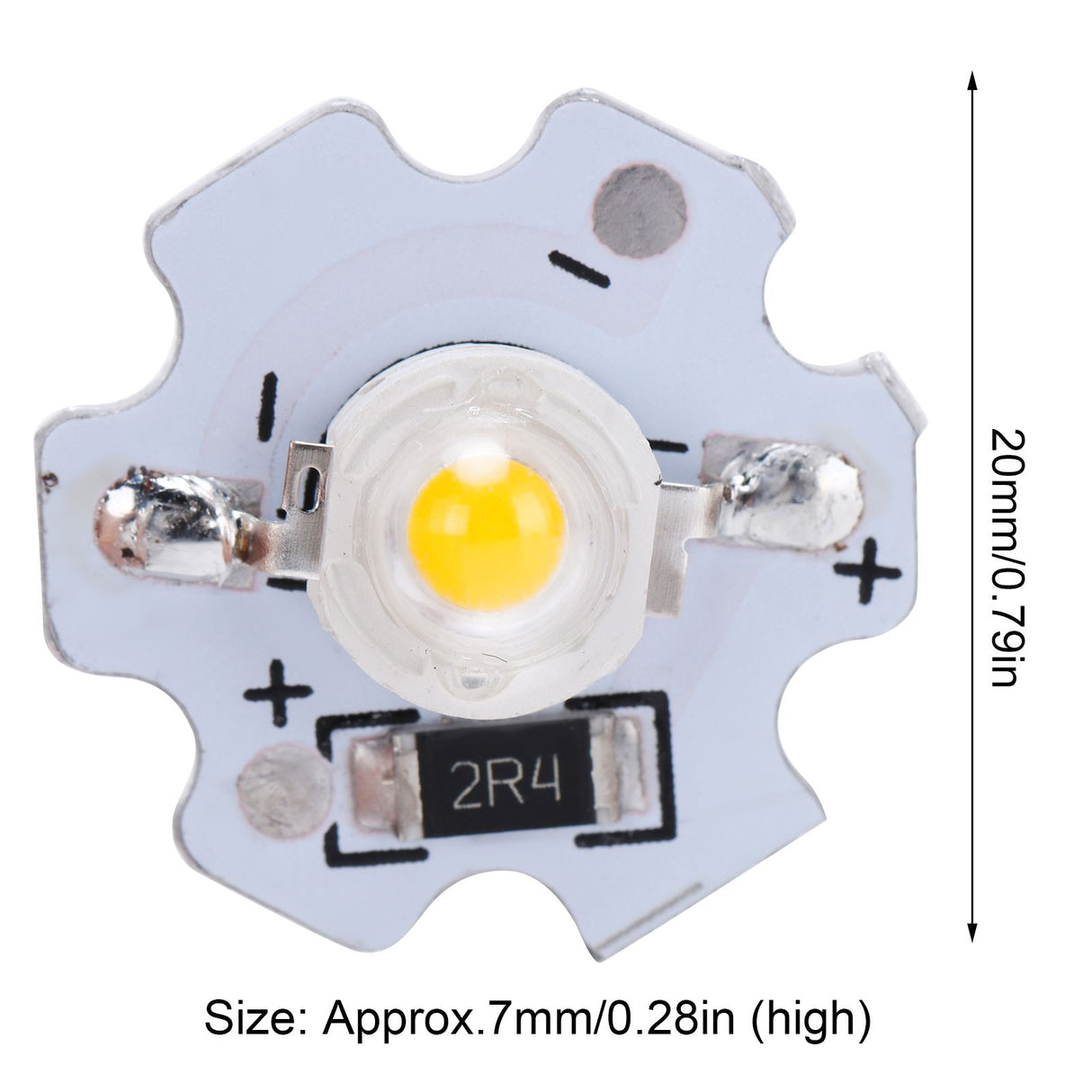 25Pcs 5V LED Chips 200LM 3W High Power LED Lamp Beads for DIY Lighting FixturesYellow Light 588‑590NM