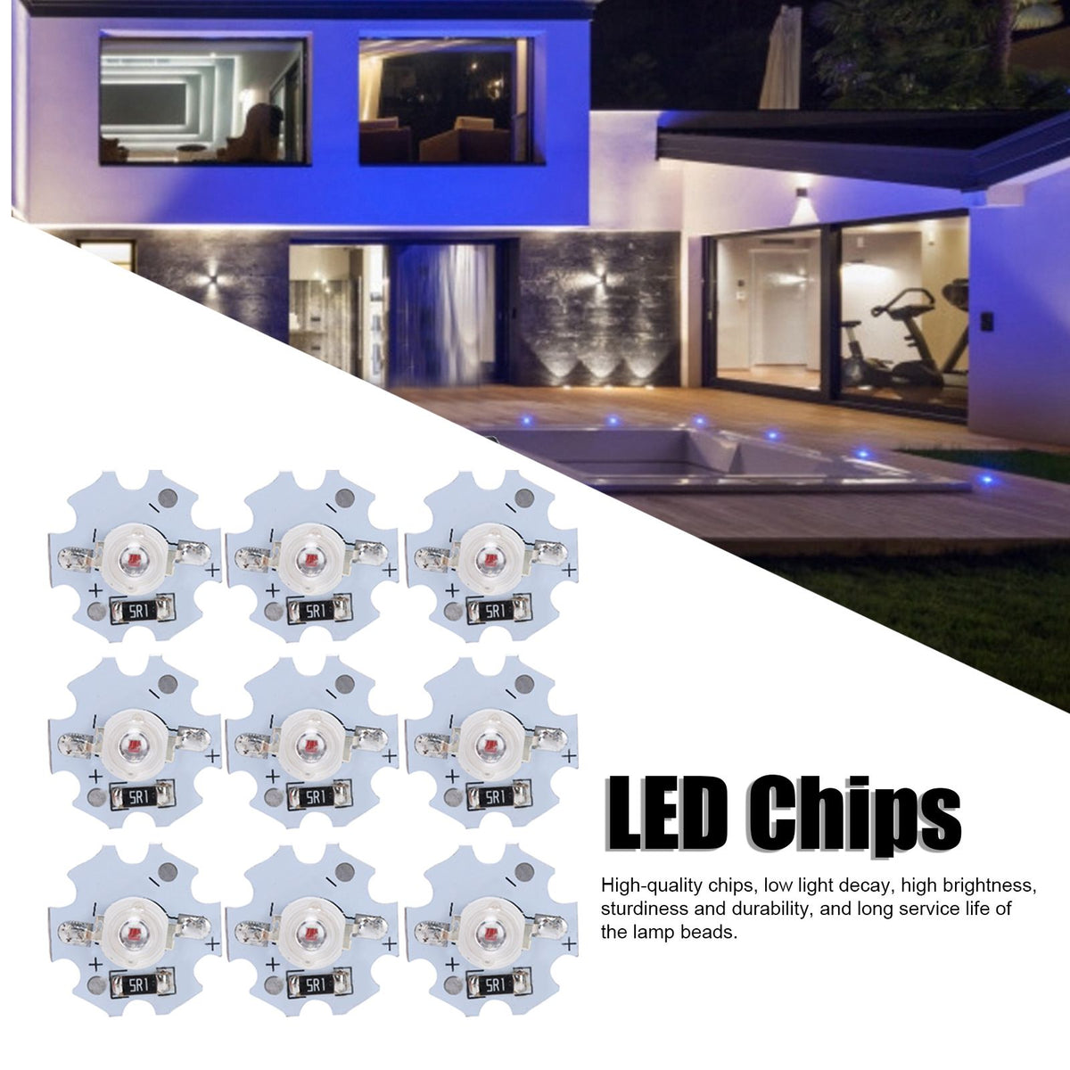 25Pcs 5V LED Chips 200LM 3W High Power LED Lamp Beads for DIY Lighting FixturesRed Light 620‑625NM