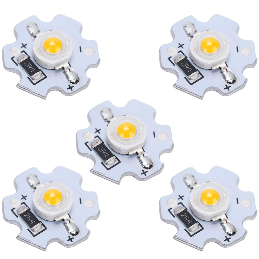 25Pcs 5V LED Chips 200LM 3W High Power LED Lamp Beads for DIY Lighting FixturesWarm White 3000‑3200K