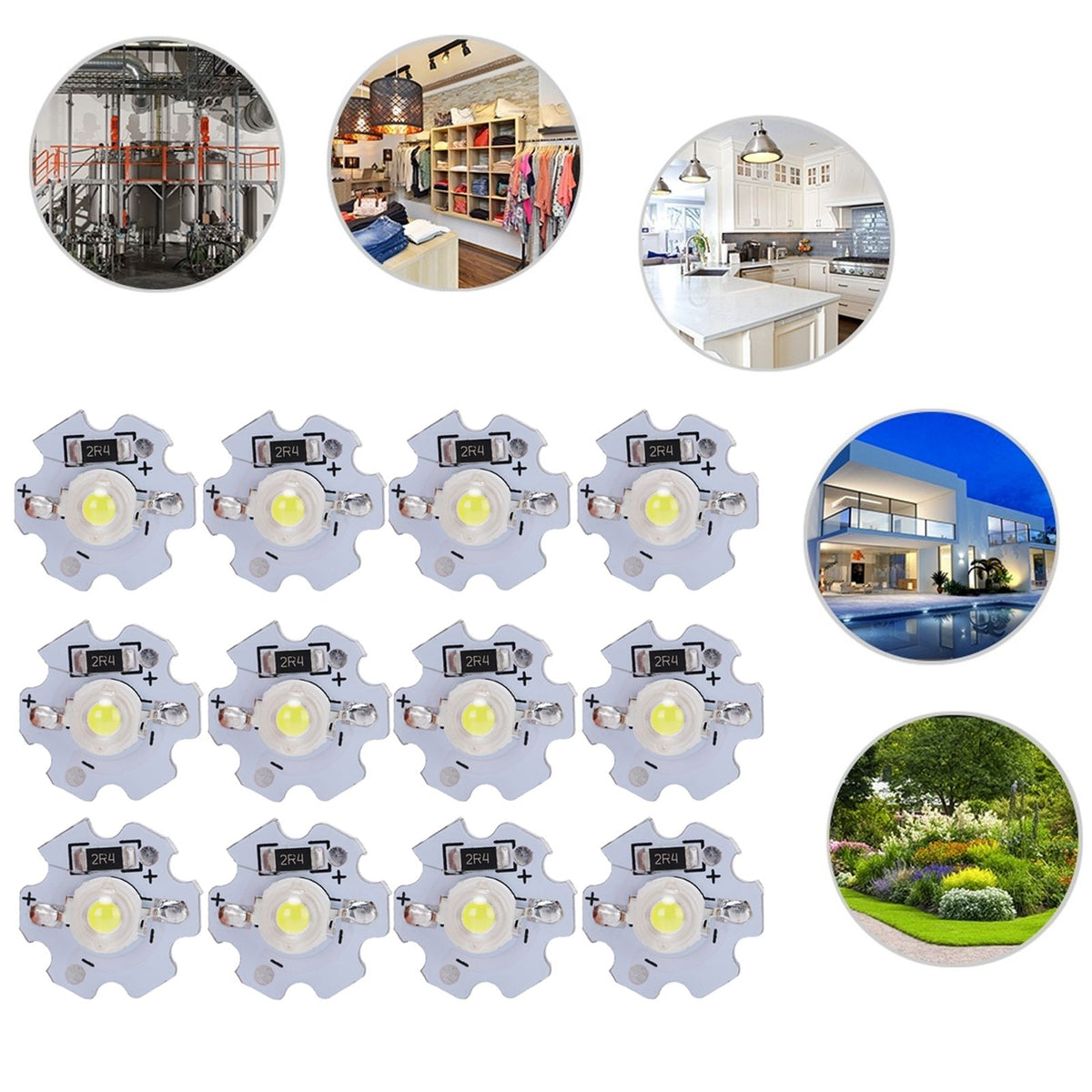 25Pcs 5V LED Chips 200LM 3W High Power LED Lamp Beads for DIY Lighting FixturesPure White 6000‑6500K