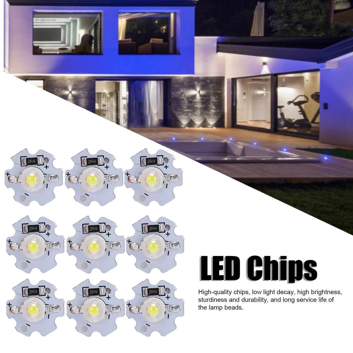25Pcs 5V LED Chips 200LM 3W High Power LED Lamp Beads for DIY Lighting FixturesPure White 6000‑6500K