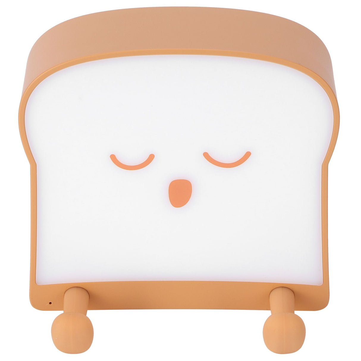 USB Night Light Mini Cute Cartoon Bread‑Shaped Bedside Lamp Phone Holder Stand Brown