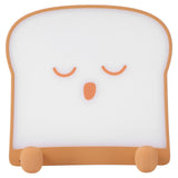 USB Night Light Mini Cute Cartoon Bread‑Shaped Bedside Lamp Phone Holder Stand Brown