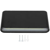 LED Wall Lamp 12W COB Aluminum Outdoor Garden Light Fixture IP65 Waterproof AC85-265V(Black Shell White Light )