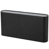 LED Wall Lamp 12W COB Aluminum Outdoor Garden Light Fixture IP65 Waterproof AC85-265V(Black Shell White Light )