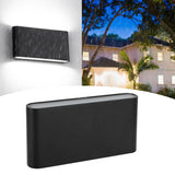 LED Wall Lamp 12W COB Aluminum Outdoor Garden Light Fixture IP65 Waterproof AC85-265V(Black Shell White Light )