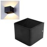 LED Wall Light Outdoor Waterproof IP65 Porch Garden Wall Bedroom Bedside Lamp AC85‑265V 3WBlack Shell Warm White Light