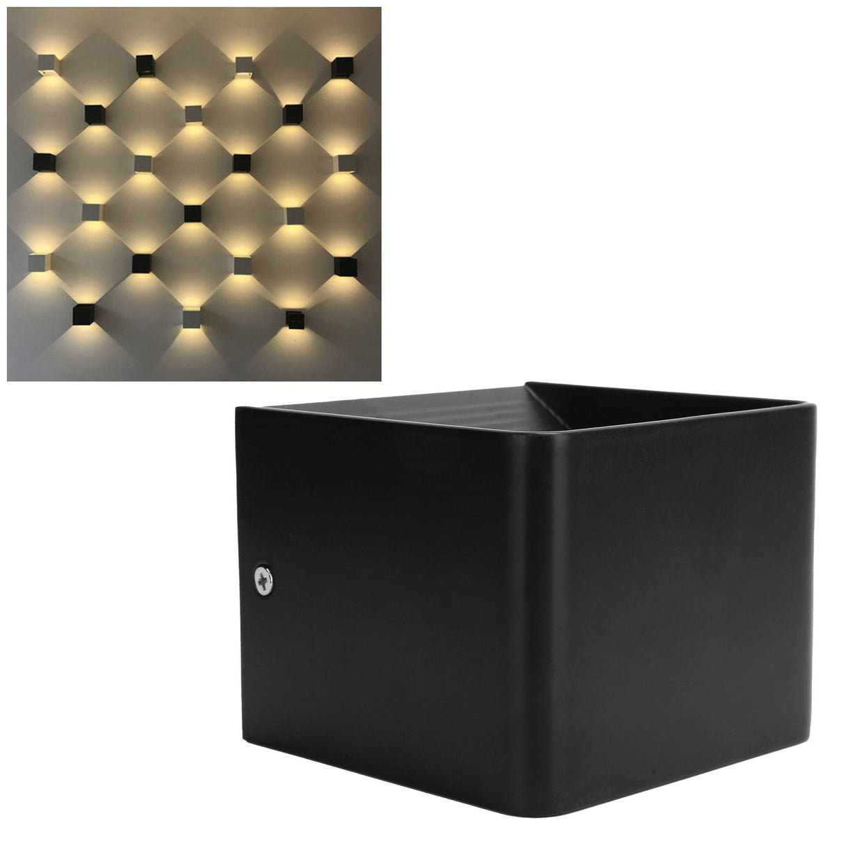 LED Wall Light Outdoor Waterproof IP65 Porch Garden Wall Bedroom Bedside Lamp AC85‑265V 3WBlack Shell Warm White Light