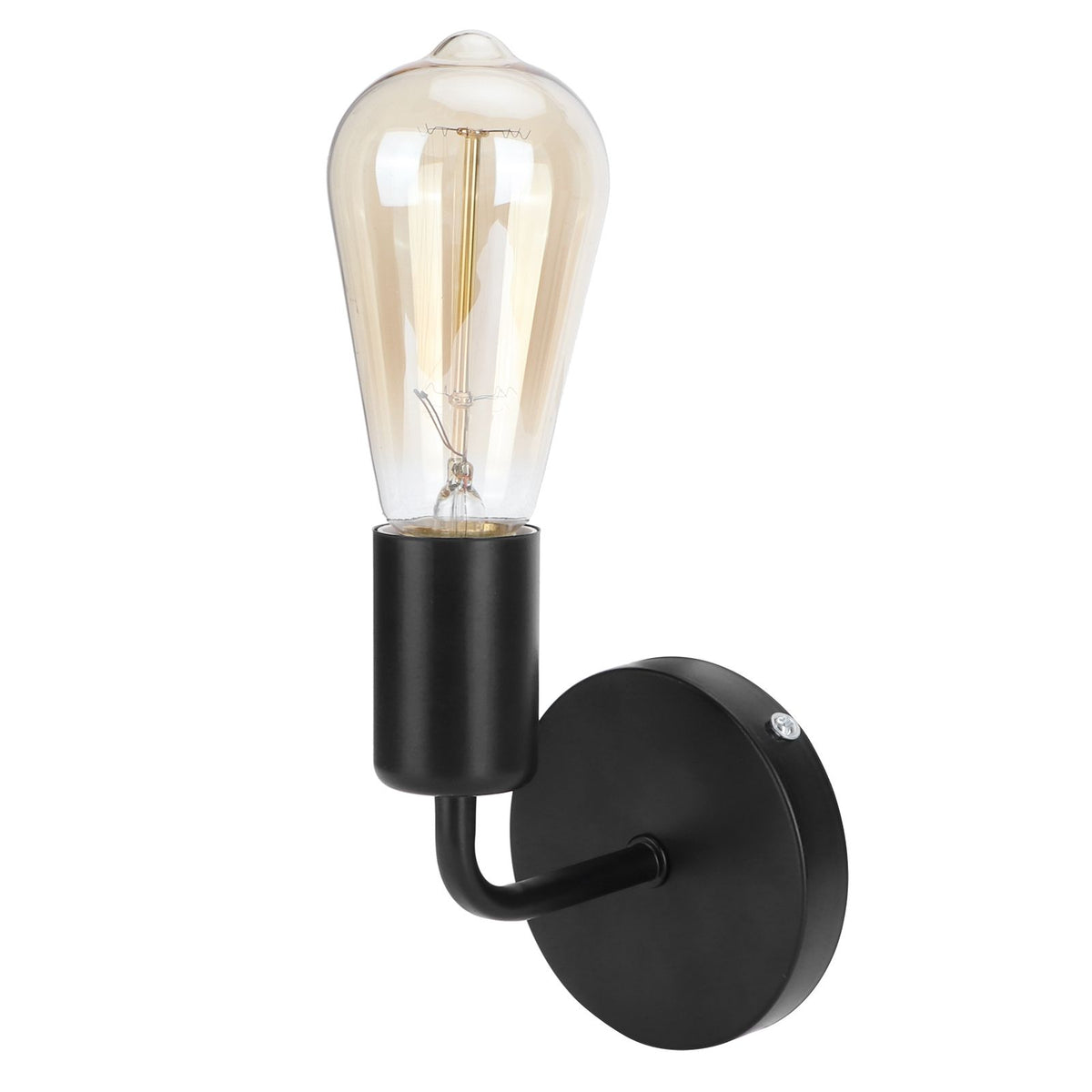 E27 Black Wall Lamp Retro Single Head Wall Light Fixture for Bedside Corridor Stair AC85‑265V