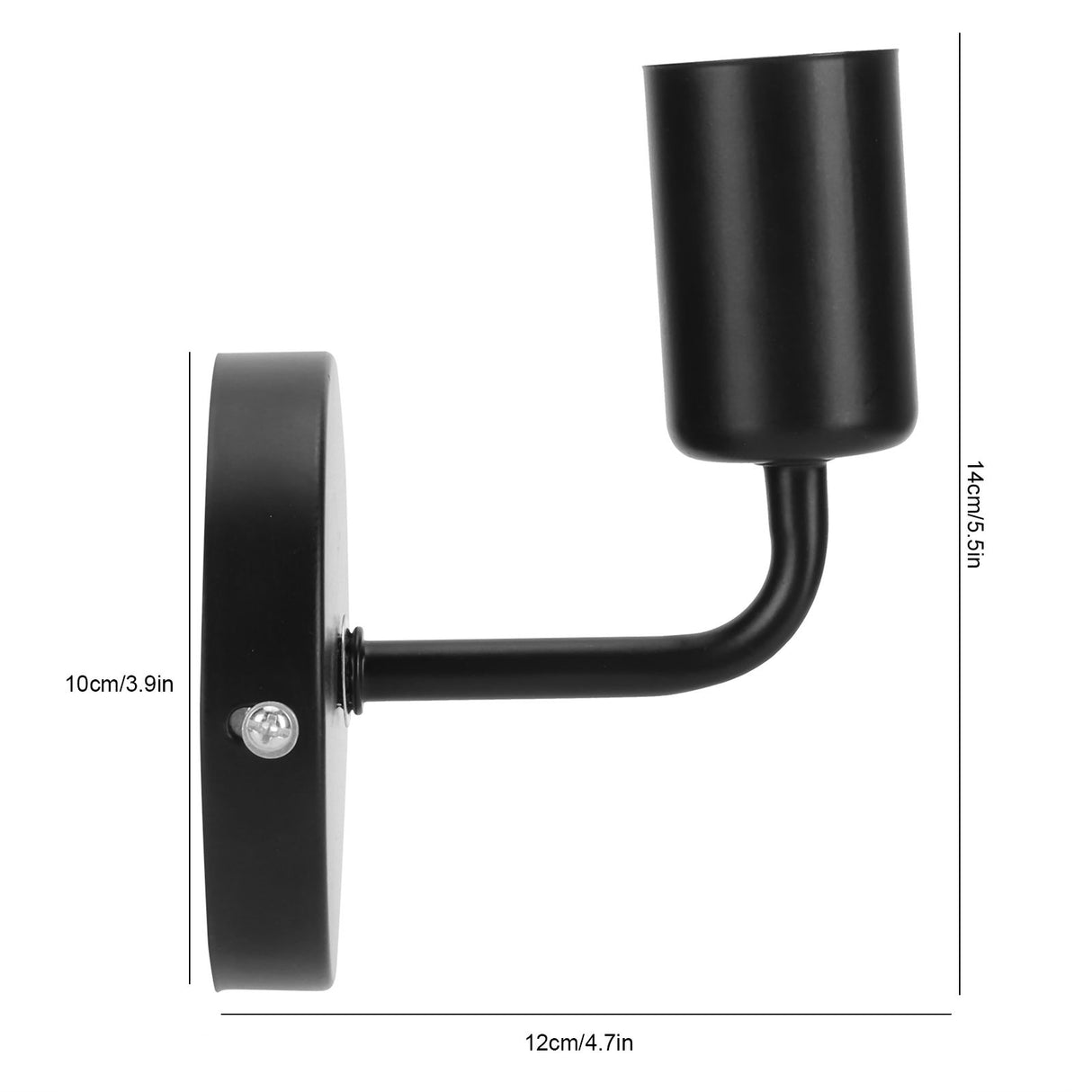 E27 Black Wall Lamp Retro Single Head Wall Light Fixture for Bedside Corridor Stair AC85‑265V