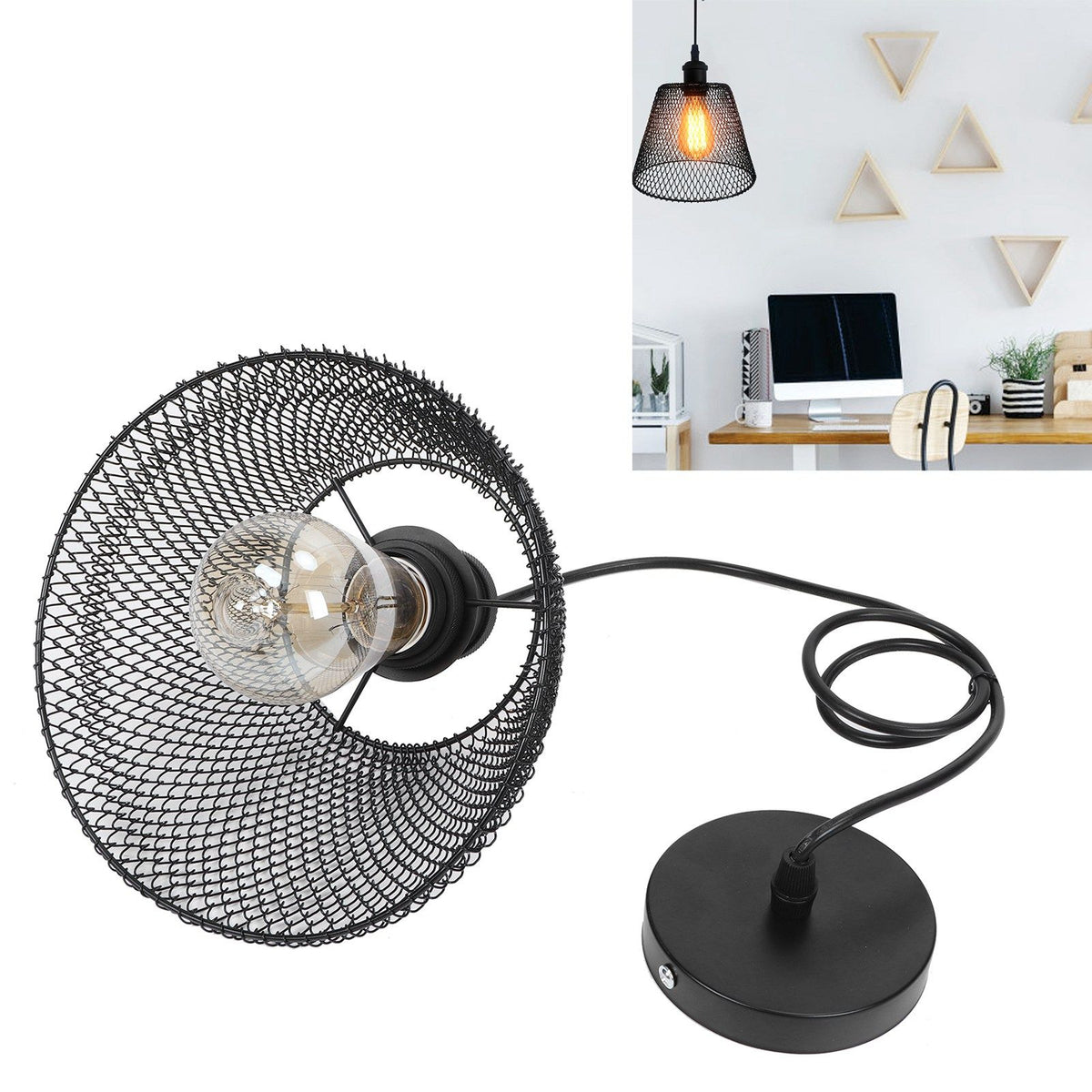 Wrought Iron Pendant Light Nordic Innovative LED Hanging Lamp Living Room Decoration AC85-265VBlack