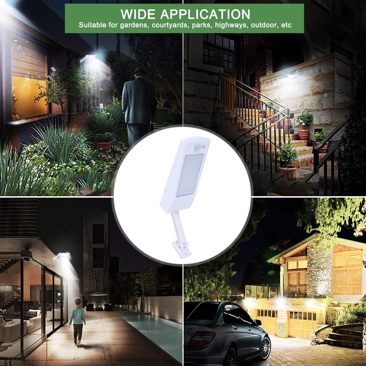 LED Motion Sensor Solar Light Waterproof Wall Light Street Lamp Outdoor Garden Courtyard