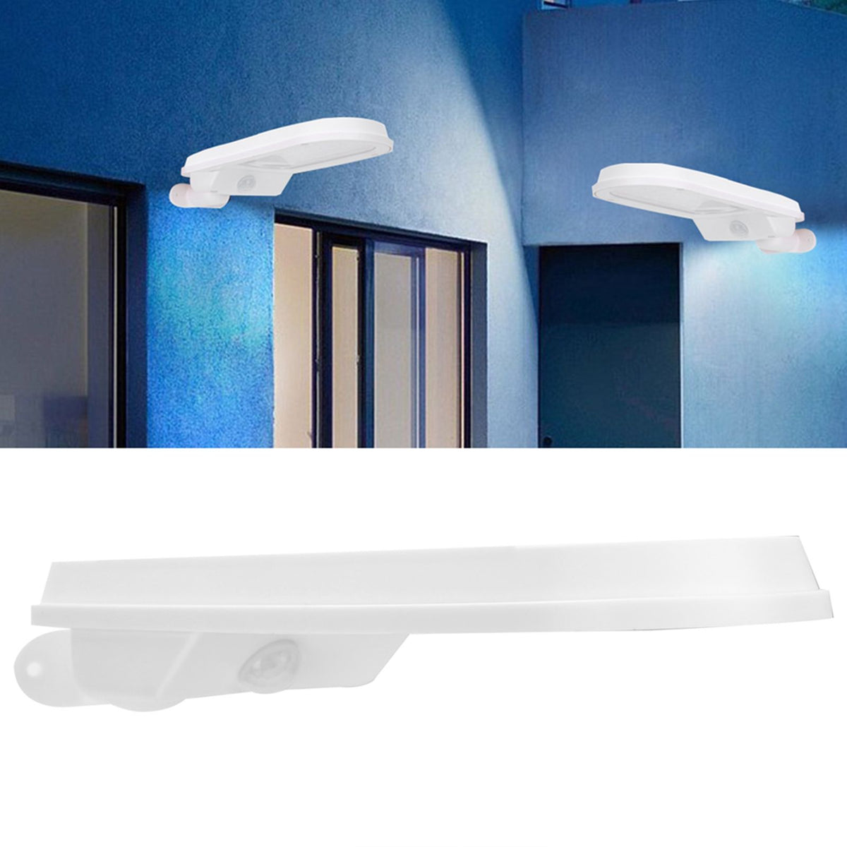 Outdoor LED Solar Light Garden Human Body Induction Wall Lamp IP65 Waterproof White