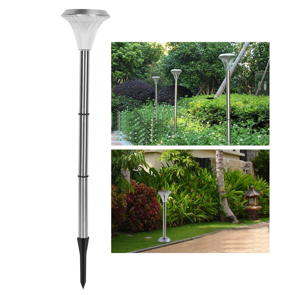 LED Solar Light Outdoor Decorative Lamp for Garden Yard Patio Landscape TransparentWhite Light