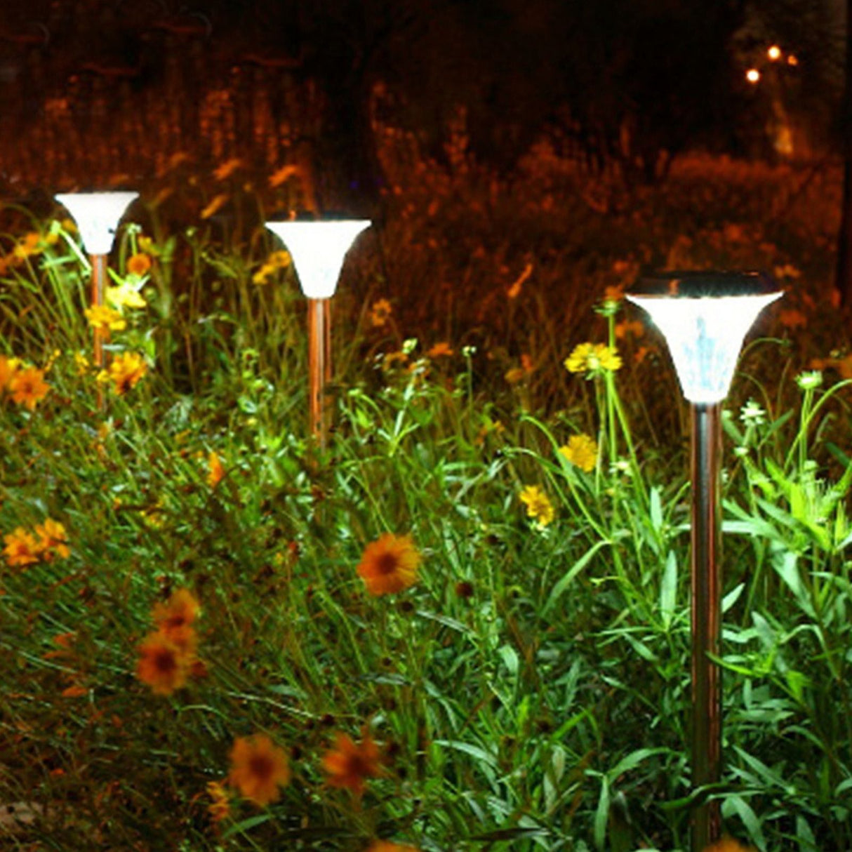 LED Solar Light Outdoor Decorative Lamp for Garden Yard Patio Landscape TransparentWhite Light