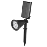 7LED Solar Light Intelligent Outdoor Garden Spotlight Lawn Lamp Landscape Lighting BlackWhite Light - Rear View