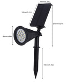 LED Solar Lawn Lights Spotlights with 18pcs Chips for Outdoor Garden Park Yard Spike LampsWhite Light
