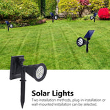 LED Solar Lawn Lights Spotlights with 18pcs Chips for Outdoor Garden Park Yard Spike LampsWhite Light
