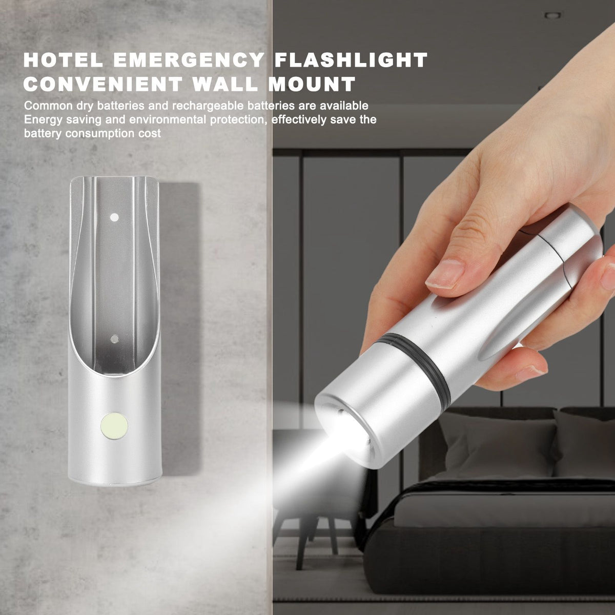 Portable Flashlight Wall Hanging Highlight LED Flashlight for Home Hotel Corridor Warehouse