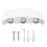 6LED 6W Wall Light Innovative Up Down Wall Lamp IP65 Waterproof AC85-265V White Light