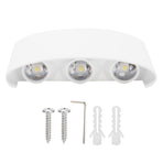 6LED 6W Wall Light Innovative Up Down Wall Lamp IP65 Waterproof AC85-265V White Light
