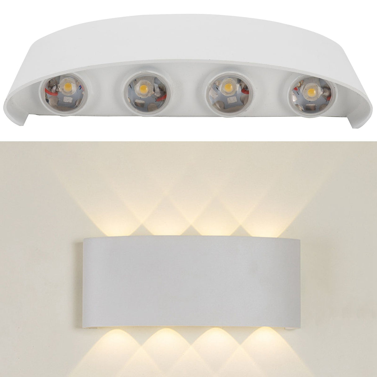 8LED 8W Wall Sconce Waterproof Wall Light for Outdoor Indoor Lighting AC85-265V Warm Light