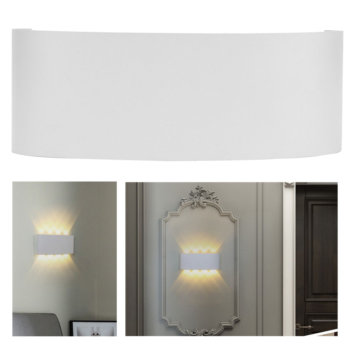 8LED 8W Wall Sconce Waterproof Wall Light for Outdoor Indoor Lighting AC85-265V Warm Light