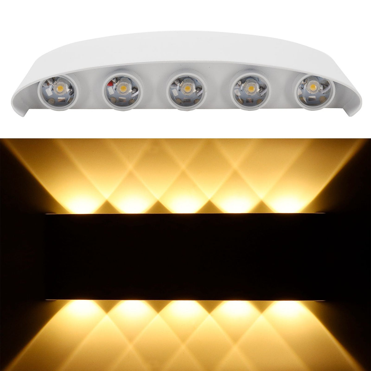 10LED 10W Wall Light Waterproof Wall Sconce for Indoor Outdoor Lighting AC85-265V Warm Light