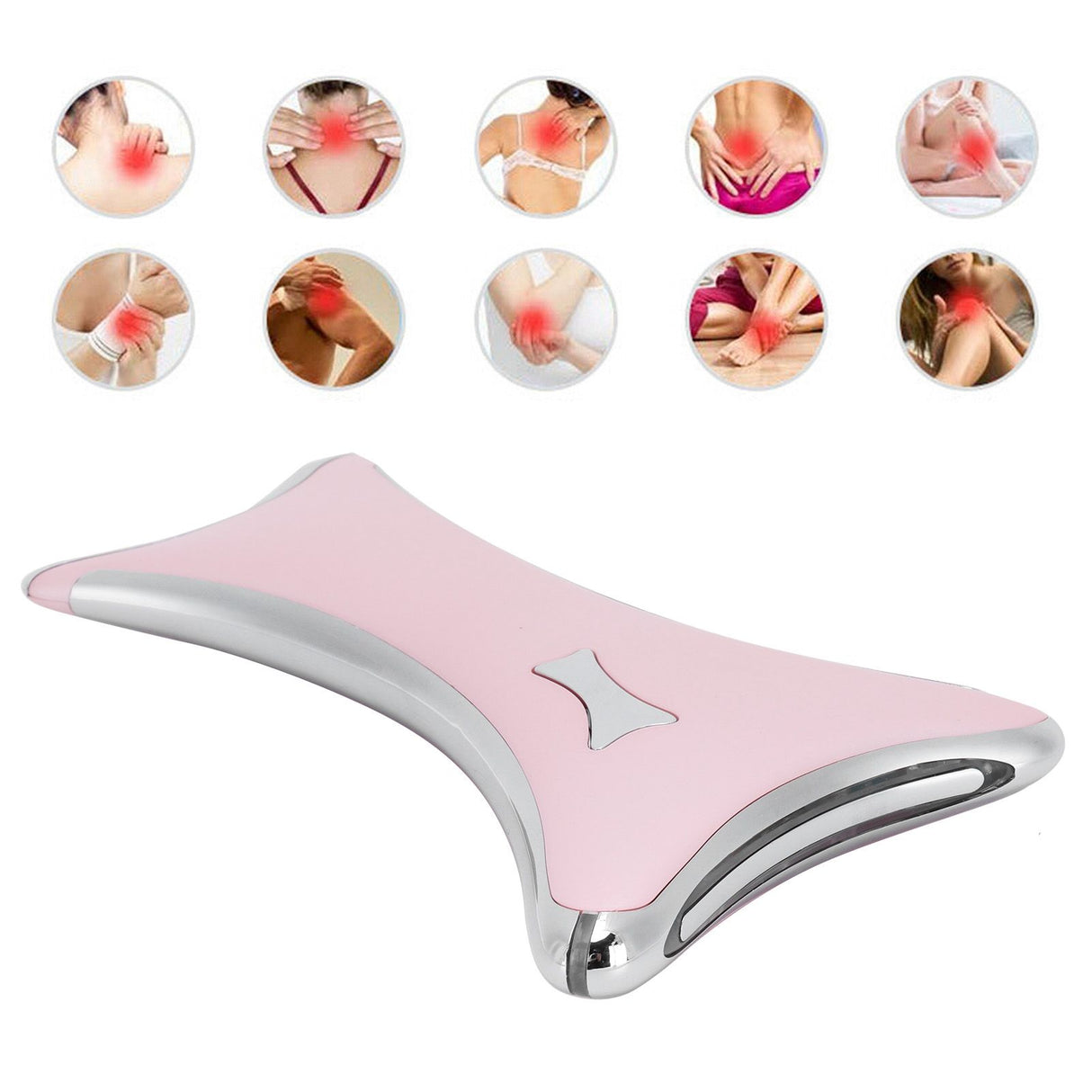 LED Electric Gua Sha Board USB Vibration Heating Scraping Massager Instrument Beauty ToolsPink