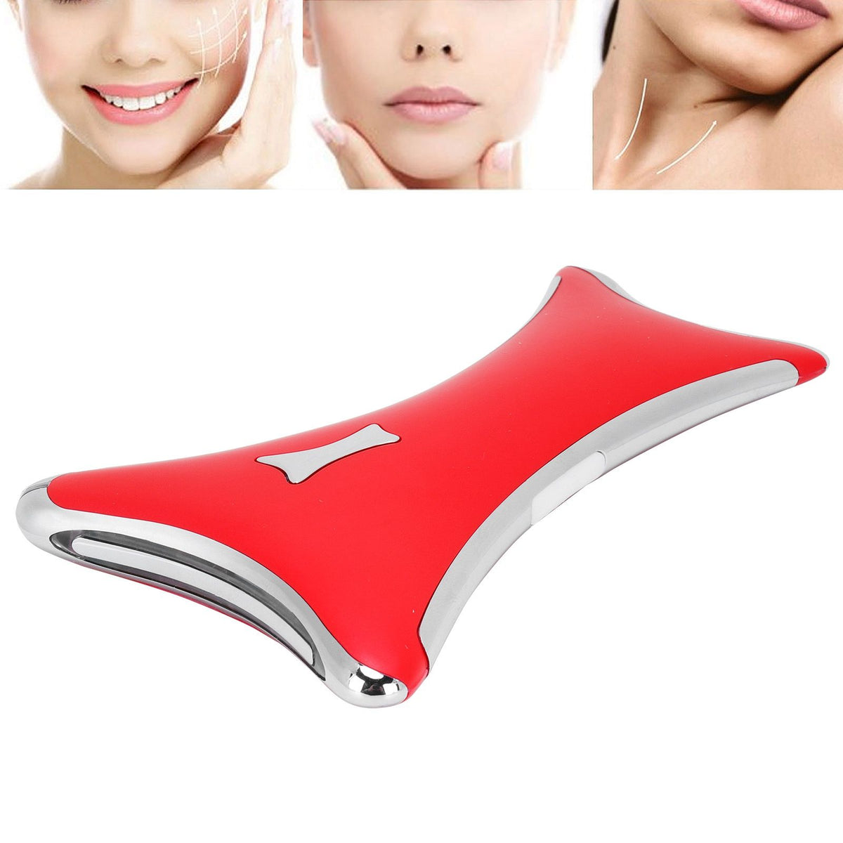 LED Electric Gua Sha Board USB Vibration Heating Scraping Massager Instrument Beauty ToolsRed