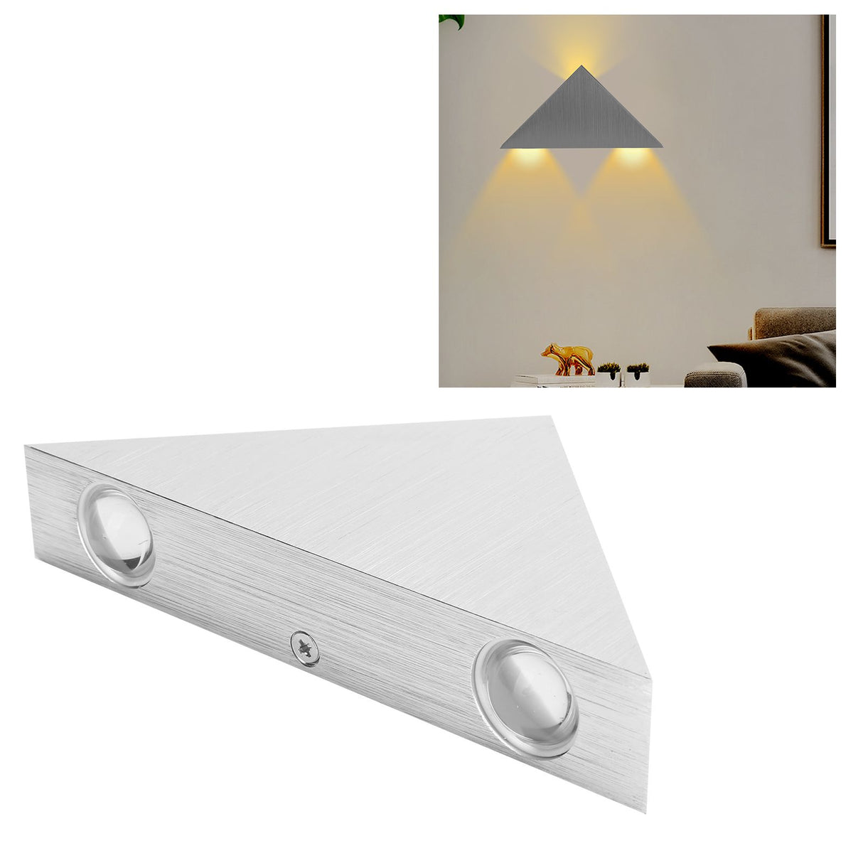 Triangular Wall Light LED Bedside Lamp for Corridor Background Wall 9W Warm White Light 85‑265V