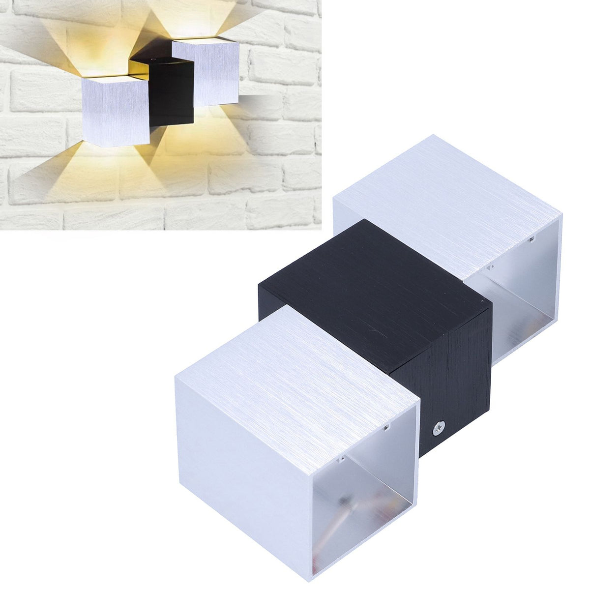 LED Wall Light Aluminum 6W Lamp for Bedroom Stairs Hallway KTV Hotel 85-265V Warm White