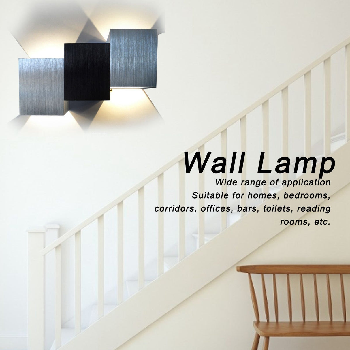 LED Wall Light Aluminum 6W Lamp for Bedroom Stairs Hallway KTV Hotel 85-265V Warm White